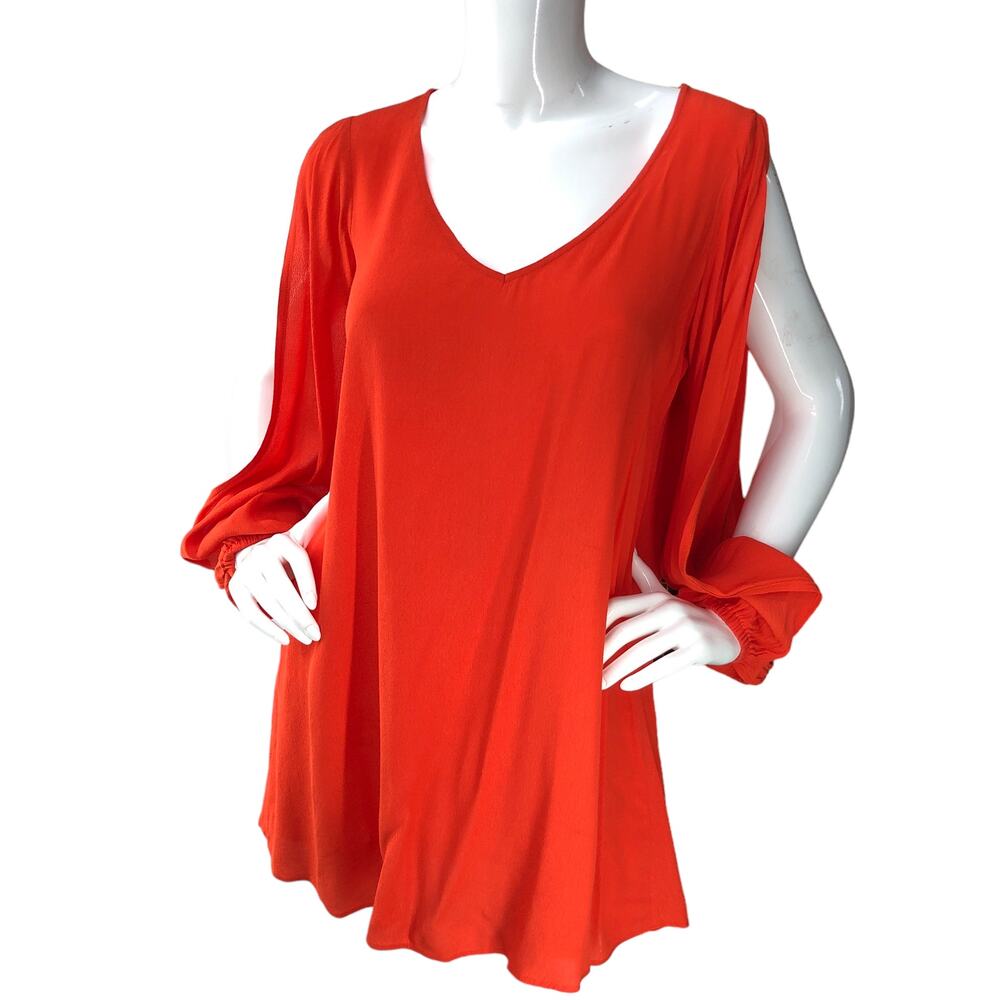 Lovers + Friends Womens Size XS Gracie Split Sleeve Dress Coral Orange